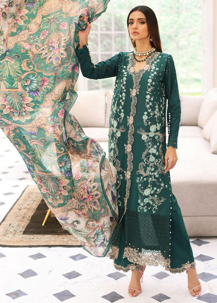 Elaf Embroidered Lawn Suits Unstitched 3 Piece EF23FC ELC-10 Jade - Festive Collection