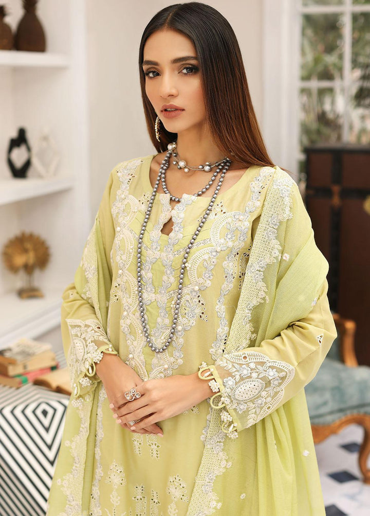 Elaf Embroidered Lawn Suits Unstitched 3 Piece EF23FC ELC-13 Pistachio - Festive Collection