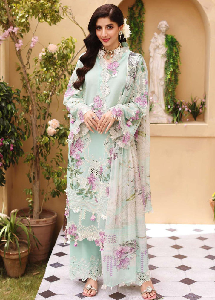 Elaf Embroidered Lawn Suits Unstitched 3 Piece EL22FL ELF-02 Aqua - Festive Collection