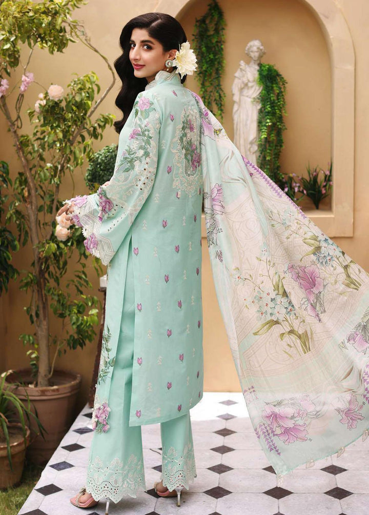 Elaf Embroidered Lawn Suits Unstitched 3 Piece EL22FL ELF-02 Aqua - Festive Collection