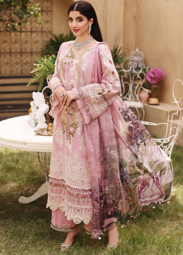 Elaf Embroidered Lawn Suits Unstitched 3 Piece EL22FL ELF-06 Old Rose - Festive Collection