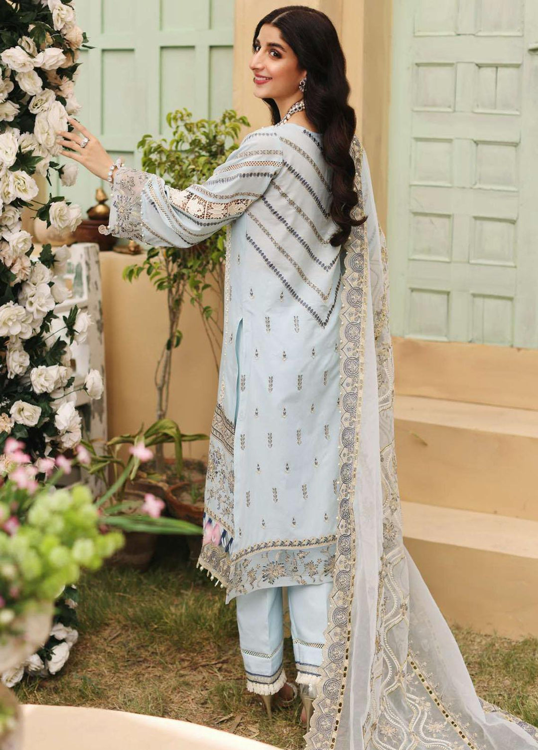 Elaf Embroidered Lawn Suits Unstitched 3 Piece EL22FL ELF-07 Tiara - Festive Collection