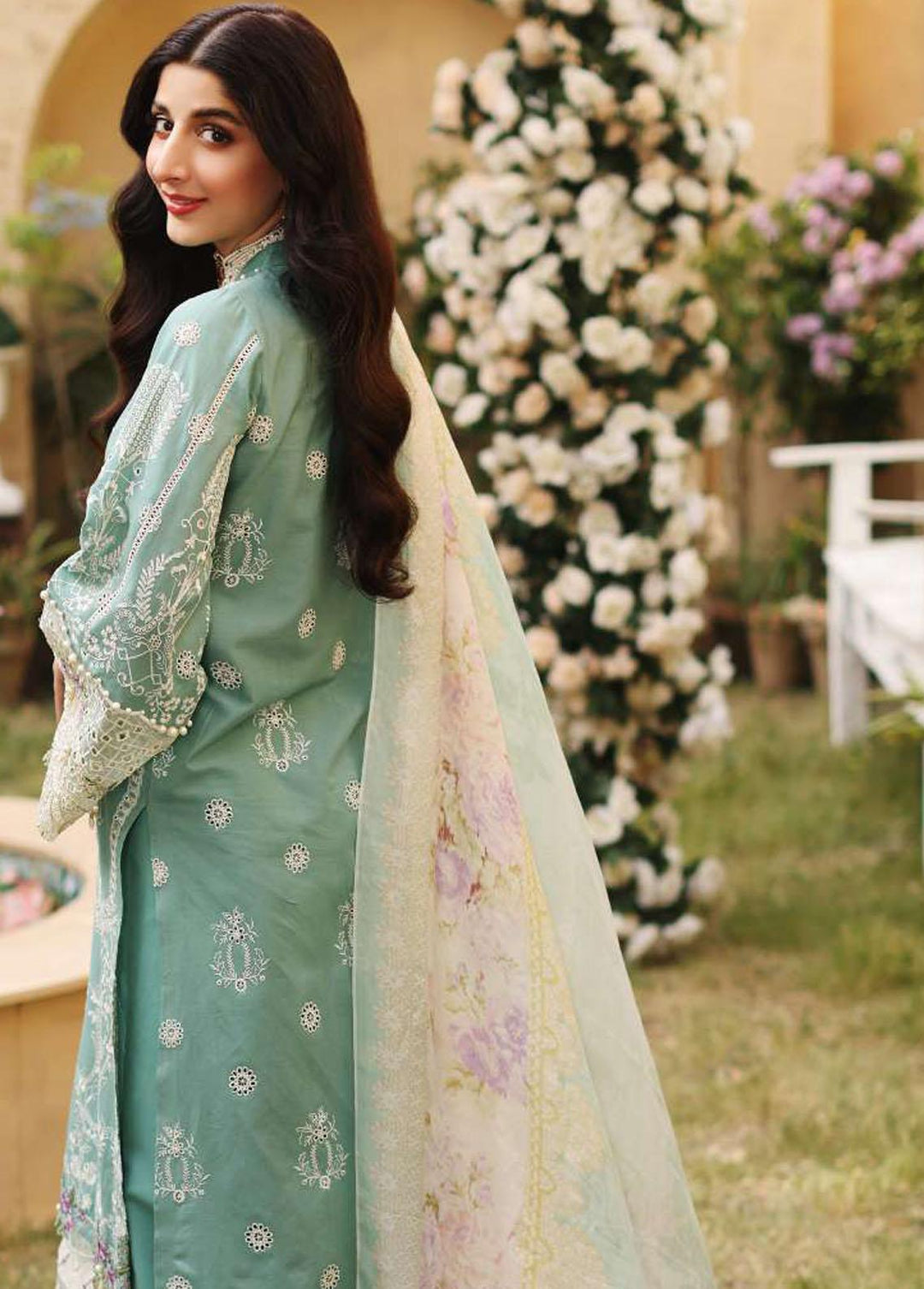 Elaf Embroidered Lawn Suits Unstitched 3 Piece EL22FL ELF-10A Amulet - Festive Collection