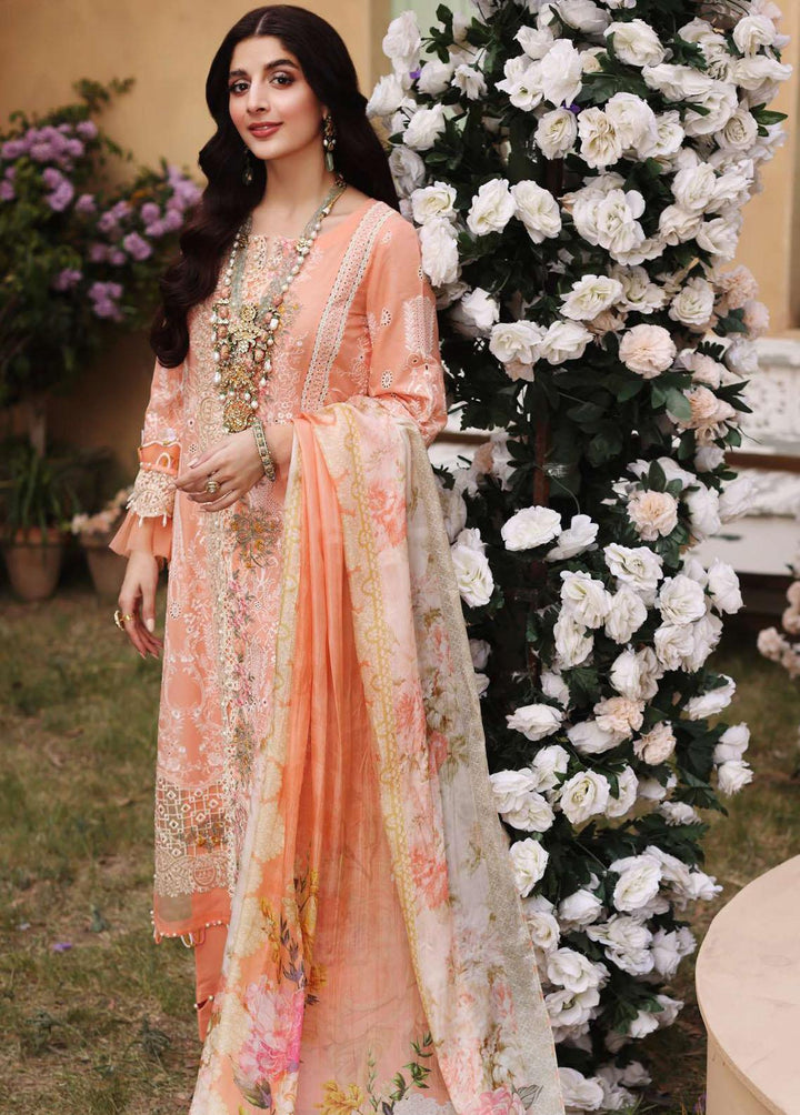 Elaf Embroidered Lawn Suits Unstitched 3 Piece EL22FL ELF-10B Sunset - Festive Collection