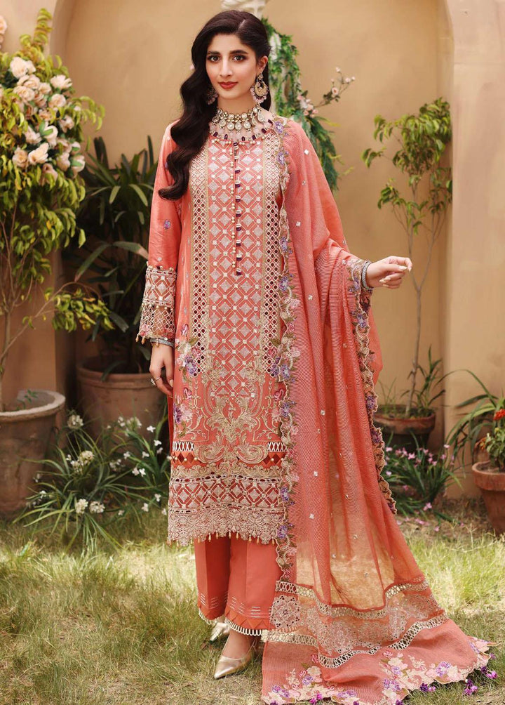 Elaf Embroidered Lawn Suits Unstitched 3 Piece EL22FL ELF-3A Japonica - Festive Collection