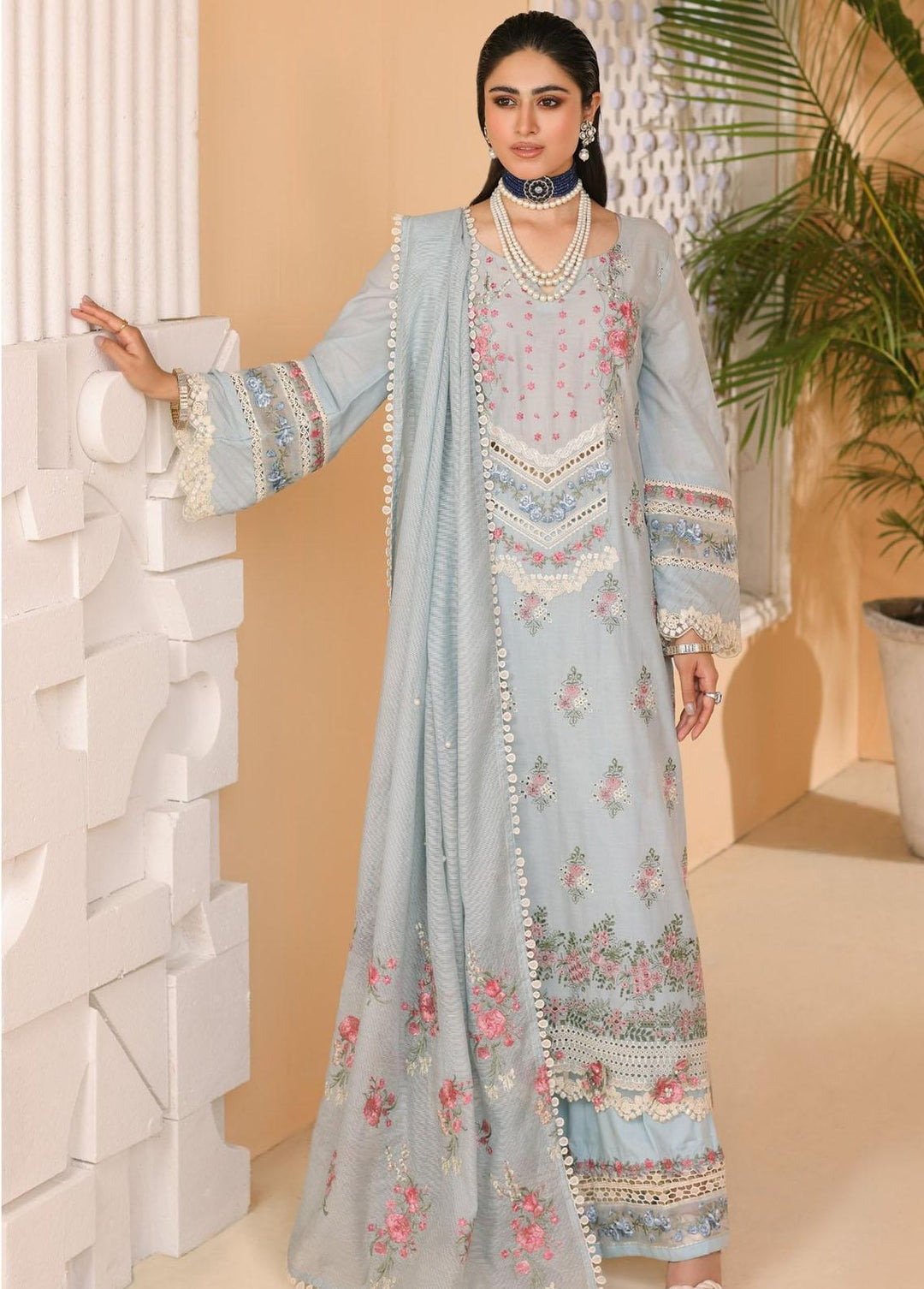 Elaf Pret Embroidered Lawn 3 Piece Suit EF23RW ELP-07B Skyler