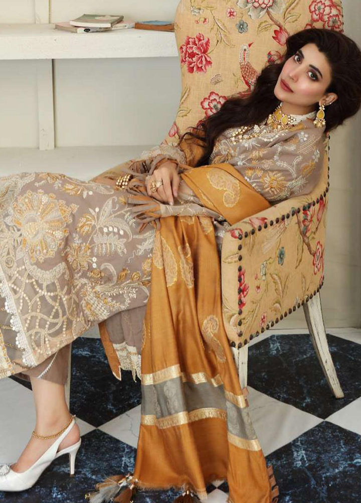 Elaf Embroidered Slub Khaddar Suits Unstitched 3 Piece EL21LW EWC-01B Glare - Winter Collection