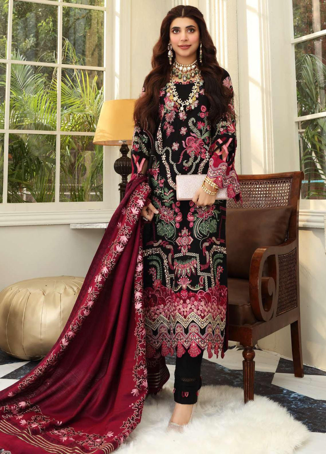 Elaf Embroidered Slub Khaddar Suits Unstitched 3 Piece EL21LW EWC-02B Zenith - Winter Collection
