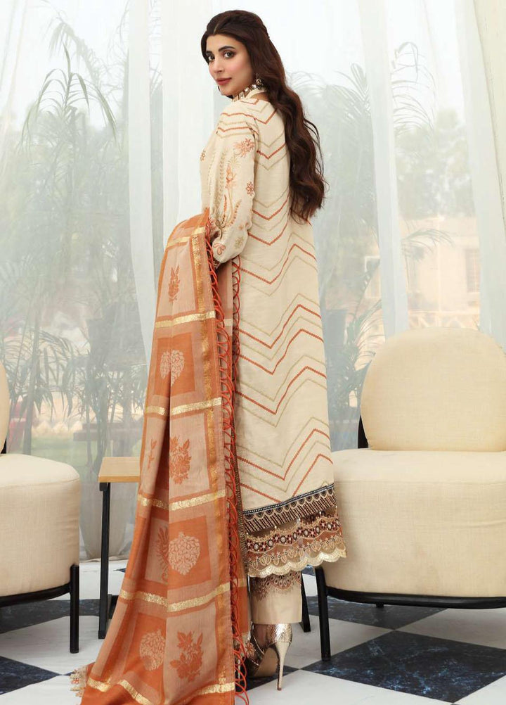 Elaf Embroidered Slub Khaddar Suits Unstitched 3 Piece EL21LW EWC-03A Marigold - Winter Collection