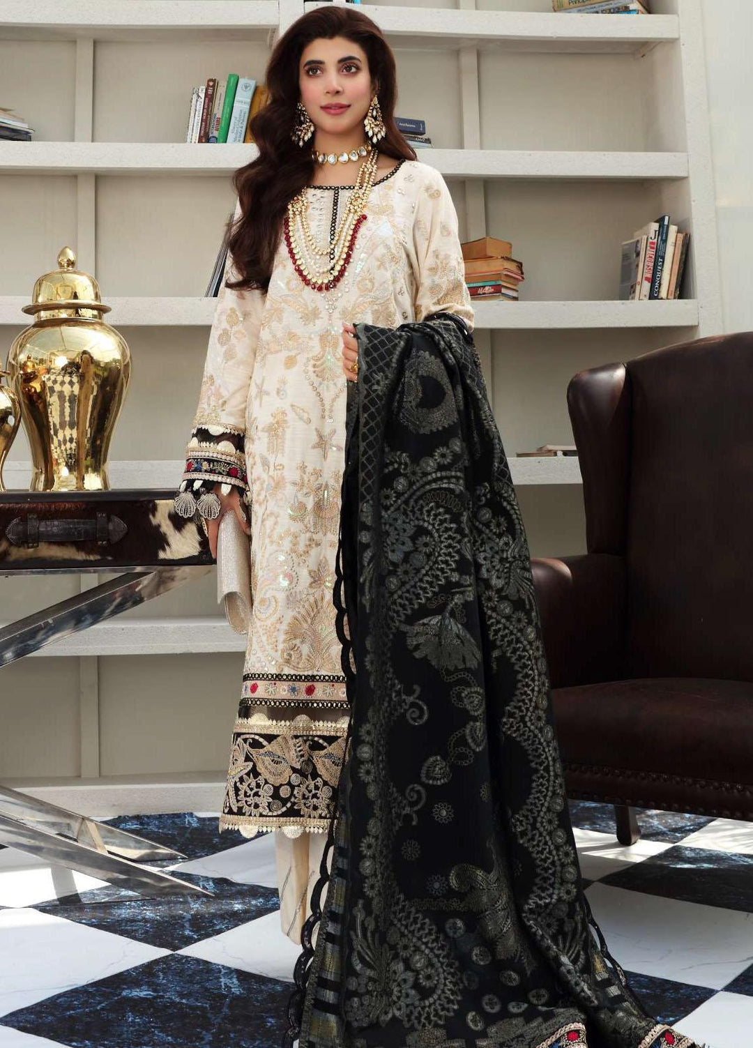 Elaf Embroidered Slub Khaddar Suits Unstitched 3 Piece EL21LW EWC-06 Victoria - Winter Collection