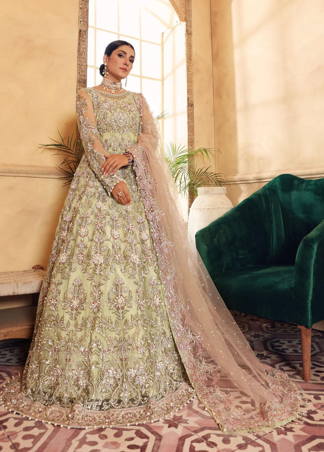 Elaf Embroidered Net Suits Unstitched 3 Piece EL21PB EBC-01 Gimblet - Luxury Bridal Collection