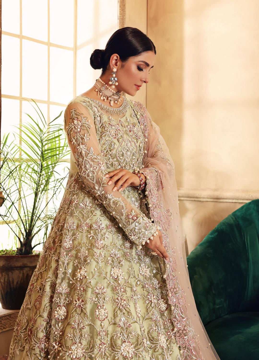 Elaf Embroidered Net Suits Unstitched 3 Piece EL21PB EBC-01 Gimblet - Luxury Bridal Collection
