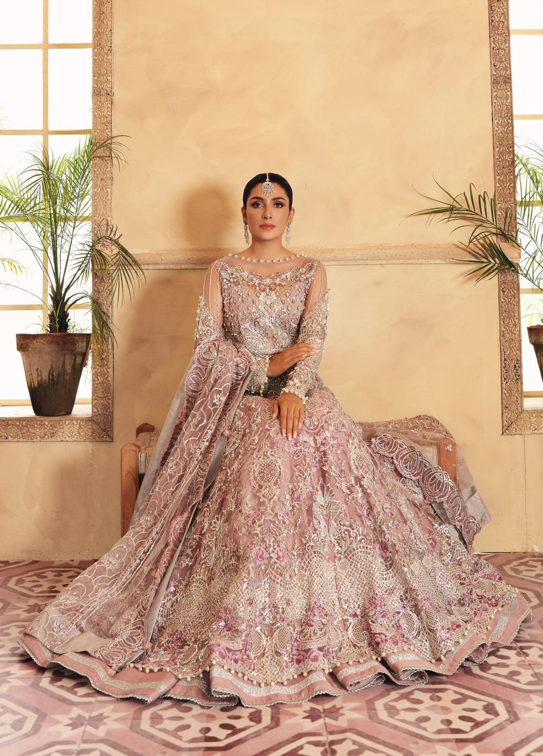 Elaf Embroidered Net Suits Unstitched 3 Piece EL21PB EBC-02 Bella - Luxury Bridal Collection
