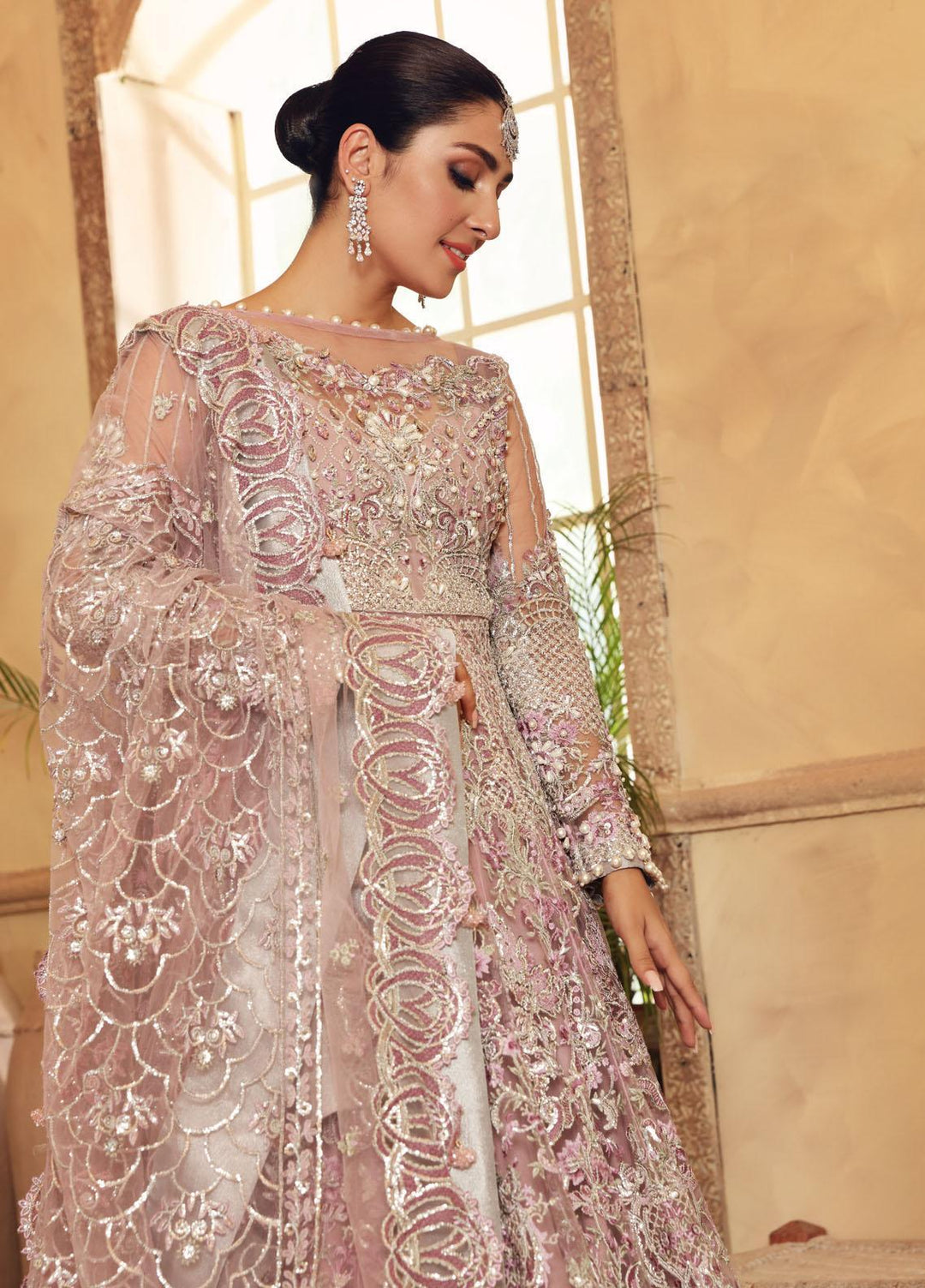 Elaf Embroidered Net Suits Unstitched 3 Piece EL21PB EBC-02 Bella - Luxury Bridal Collection