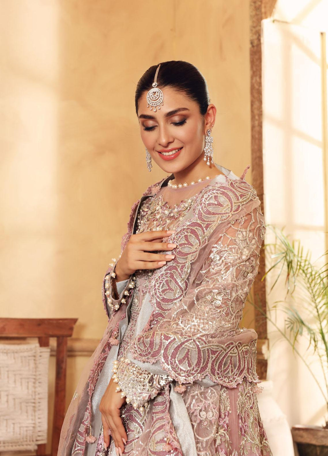 Elaf Embroidered Net Suits Unstitched 3 Piece EL21PB EBC-02 Bella - Luxury Bridal Collection