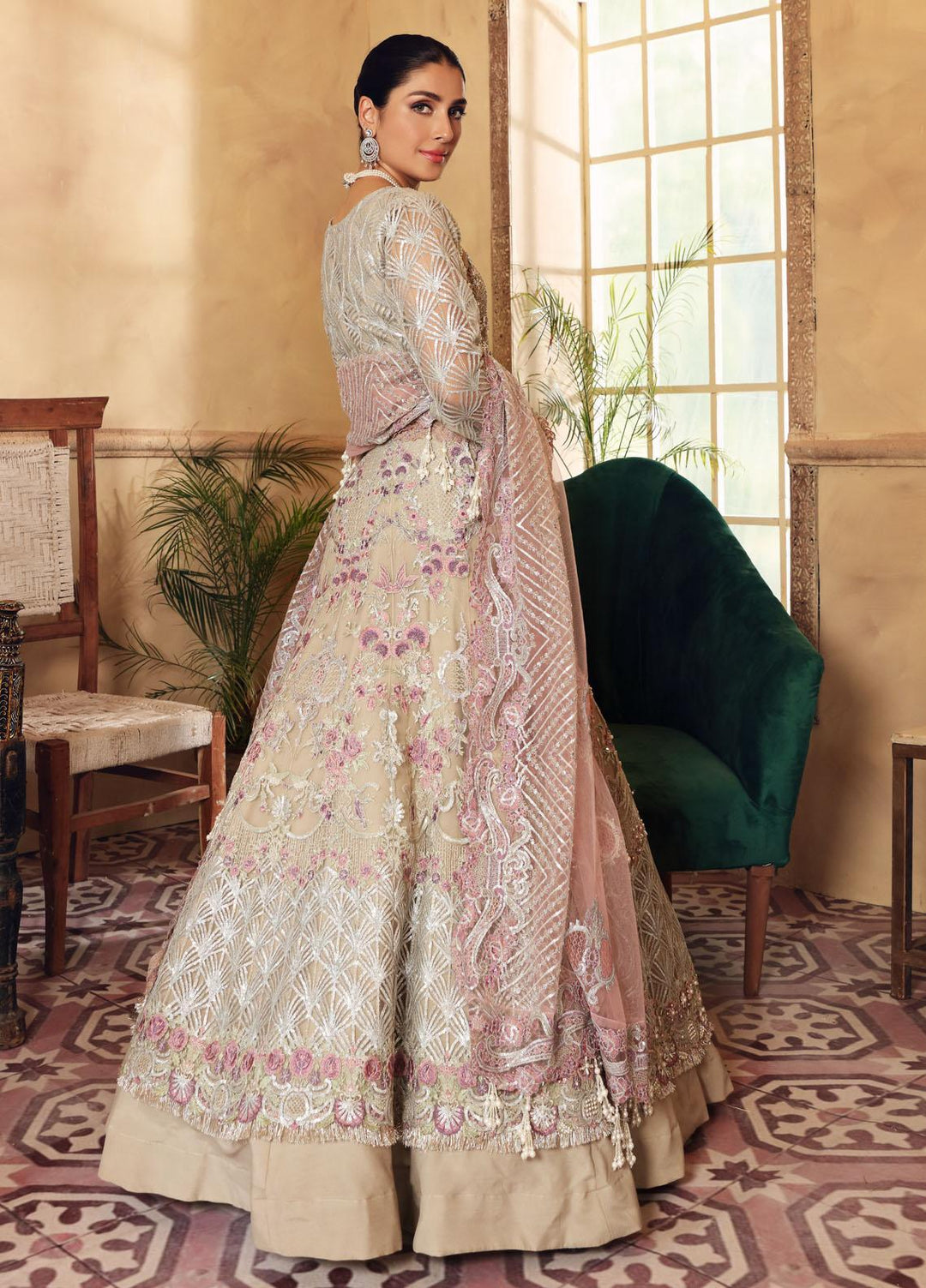 Elaf Embroidered Net Suits Unstitched 3 Piece EL21PB EBC-04 Jewel - Luxury Bridal Collection