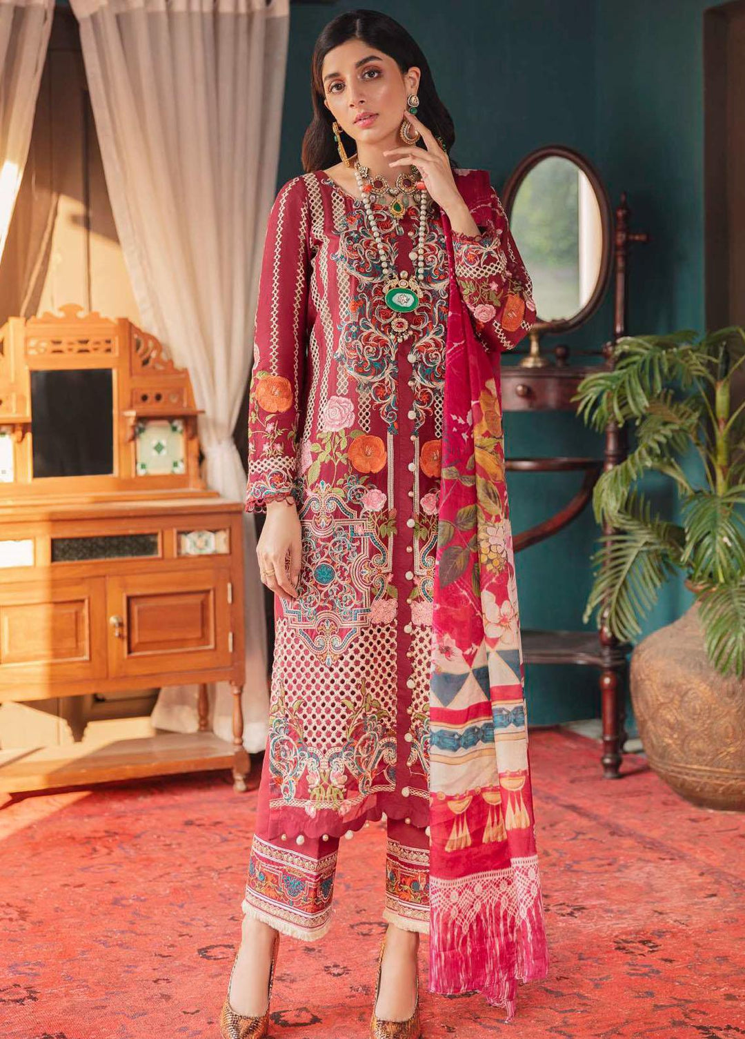 Elaf Embroidered Lawn Suits Unstitched 3 Piece EL22F EFC 11B - Festive Collection