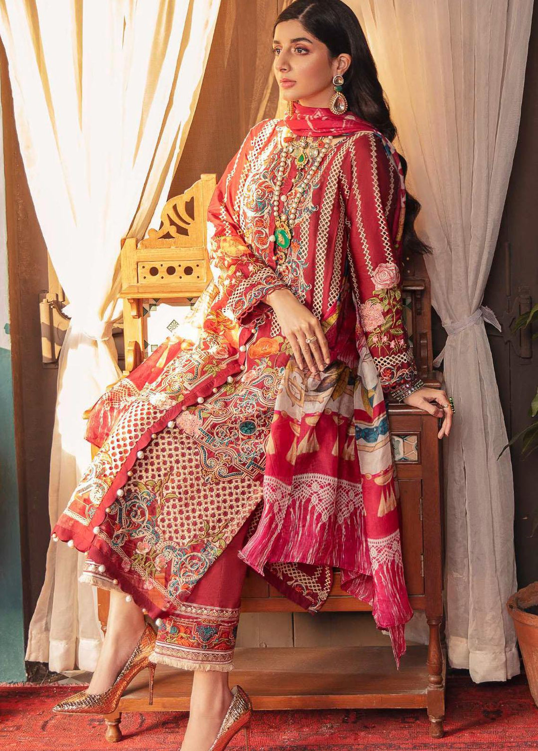 Elaf Embroidered Lawn Suits Unstitched 3 Piece EL22F EFC 11B - Festive Collection