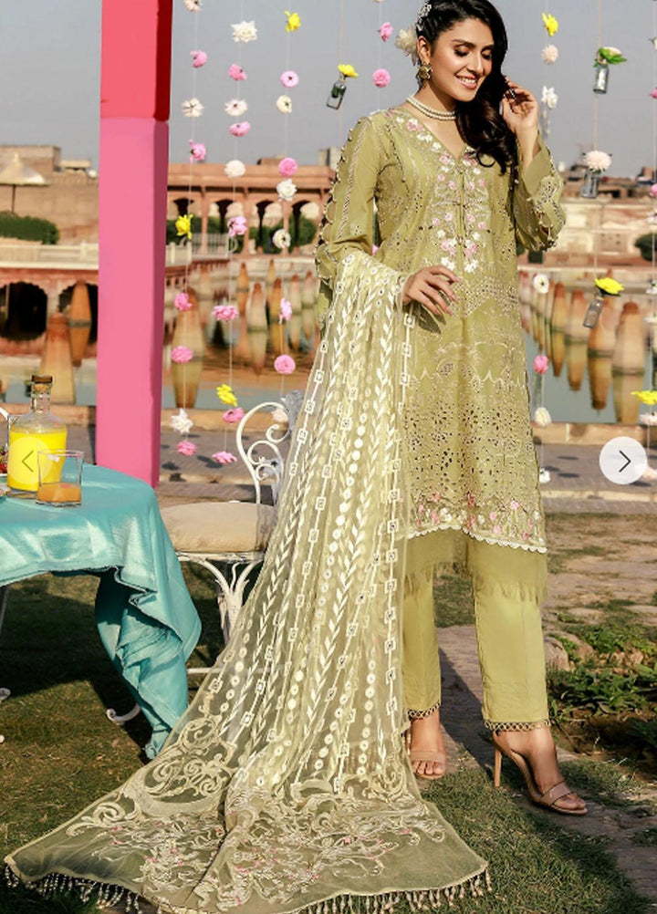Elaf Embroidered Lawn Suits Unstitched 3 Piece EL21F 05 Ecru Magnificence - Festive Collection