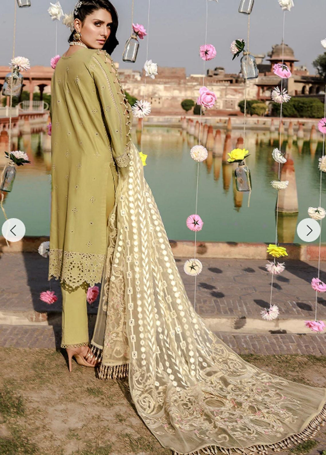 Elaf Embroidered Lawn Suits Unstitched 3 Piece EL21F 05 Ecru Magnificence - Festive Collection