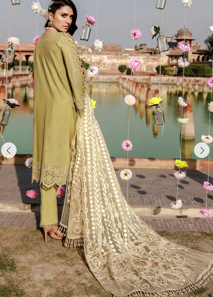 Elaf Embroidered Lawn Suits Unstitched 3 Piece EL21F 05 Ecru Magnificence - Festive Collection