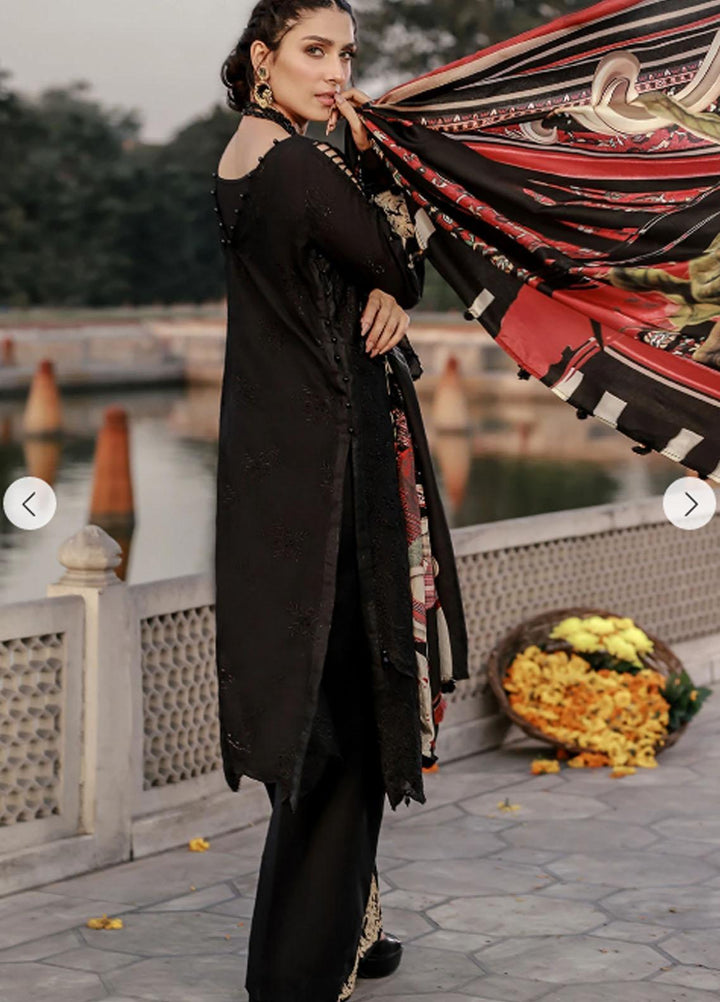 Elaf Embroidered Lawn Suits Unstitched 3 Piece EL21F 06 Midnight Aurum - Festive Collection