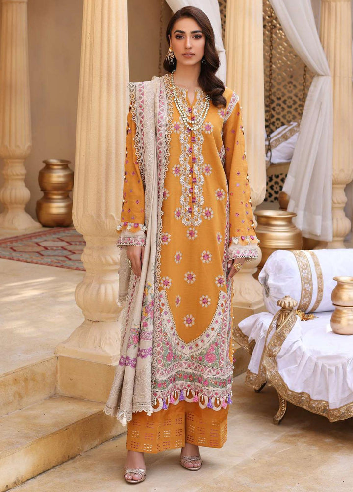 Elaf Embroidered Slub Khaddar Suits Unstitched 3 Piece EF22LW ELW-03 - Winter Collection