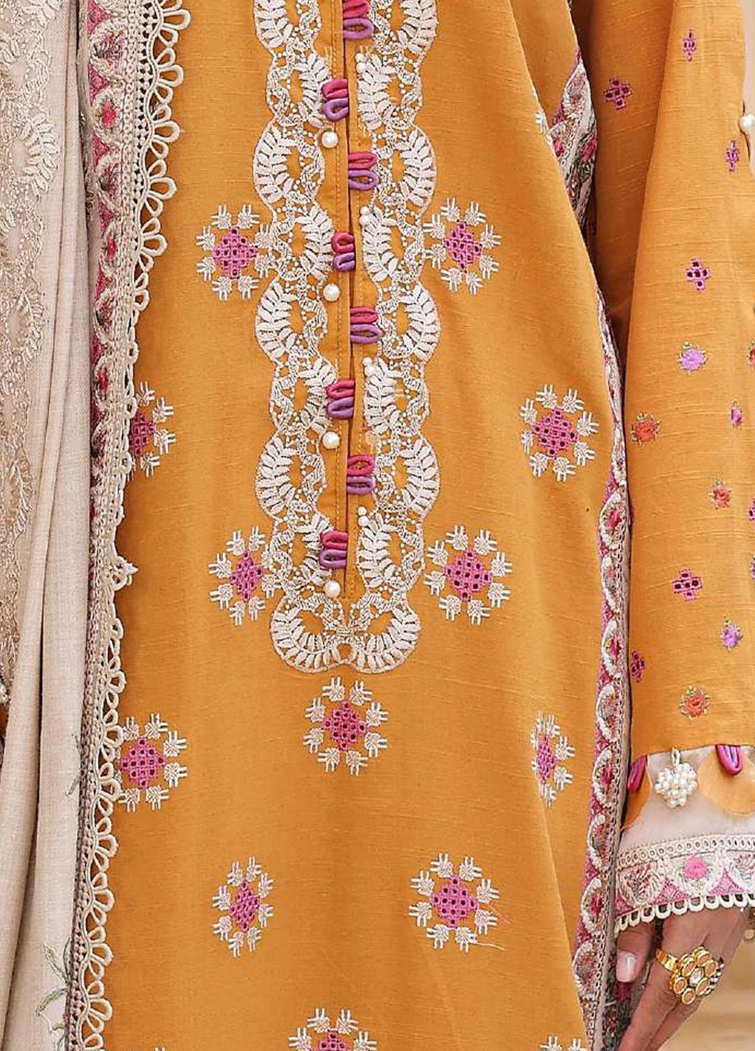 Elaf Embroidered Slub Khaddar Suits Unstitched 3 Piece EF22LW ELW-03 - Winter Collection