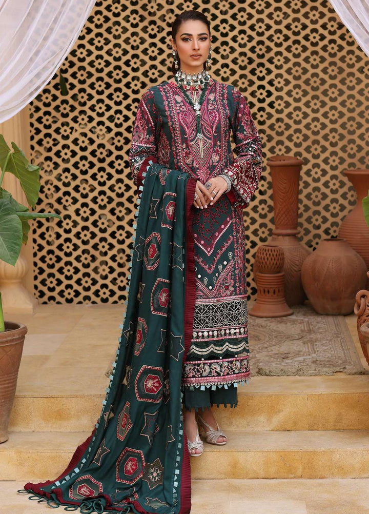 Elaf Embroidered Slub Khaddar Suits Unstitched 3 Piece EF22LW ELW-04 - Winter Collection