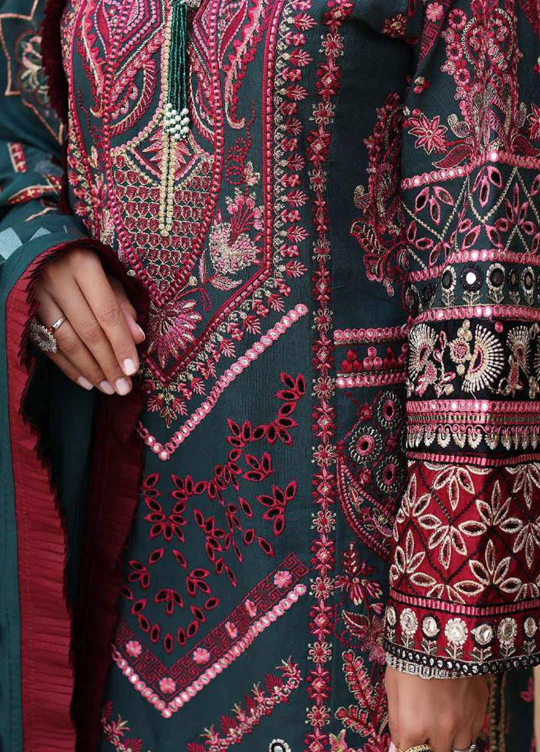 Elaf Embroidered Slub Khaddar Suits Unstitched 3 Piece EF22LW ELW-04 - Winter Collection