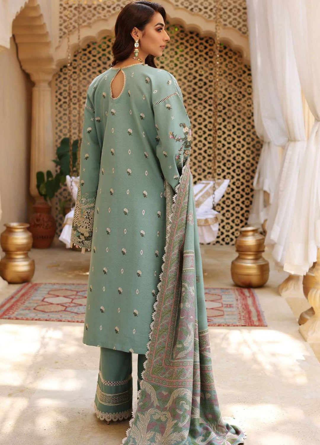 Elaf Embroidered Slub Khaddar Suits Unstitched 3 Piece EF22LW ELW-05 - Winter Collection
