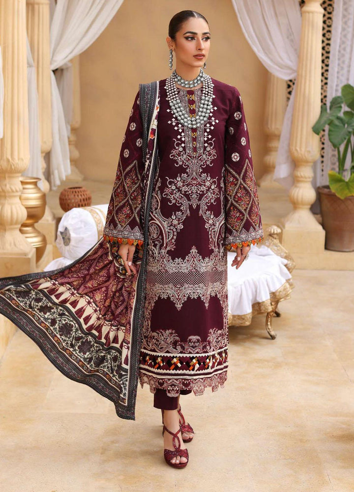 Elaf Embroidered Slub Khaddar Suits Unstitched 3 Piece EF22LW ELW-06 - Winter Collection