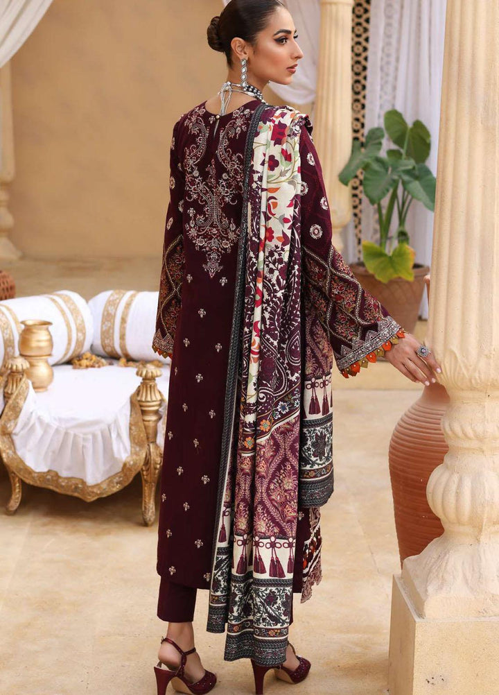 Elaf Embroidered Slub Khaddar Suits Unstitched 3 Piece EF22LW ELW-06 - Winter Collection