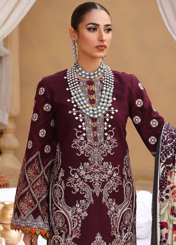 Elaf Embroidered Slub Khaddar Suits Unstitched 3 Piece EF22LW ELW-06 - Winter Collection