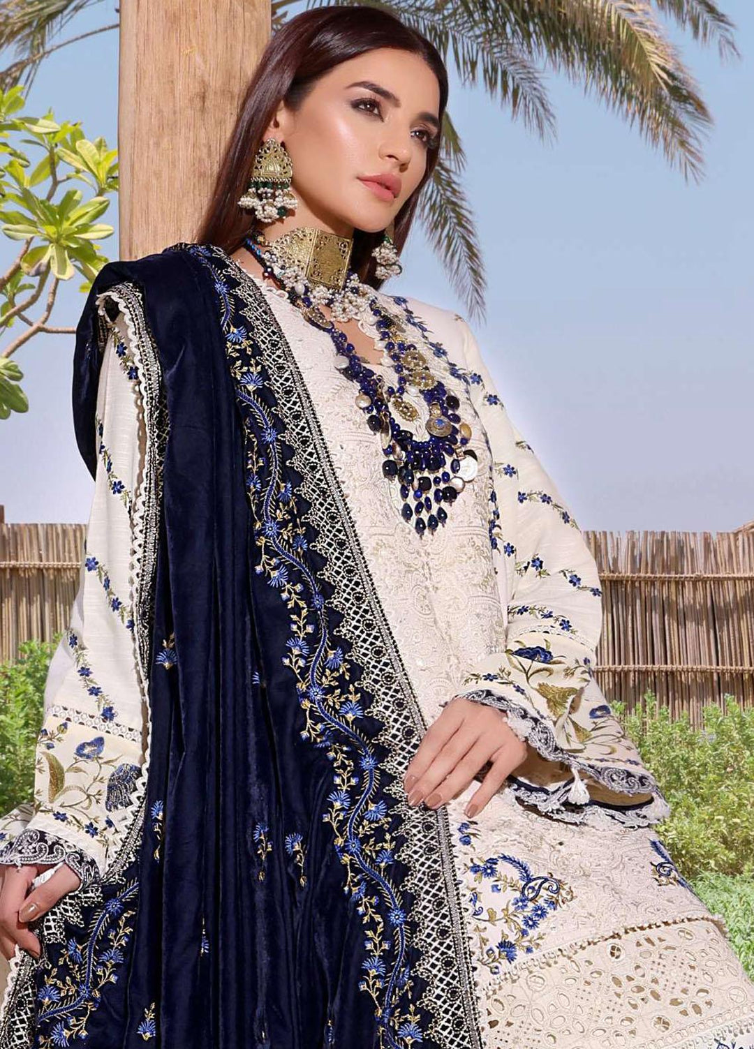 Elaf Embroidered Slub Khaddar Suits Unstitched 3 Piece EF22LW ELW-07 - Winter Collection