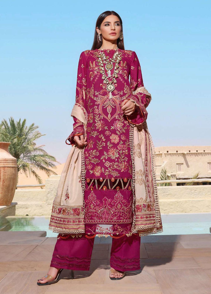 Elaf Embroidered Slub Khaddar Suits Unstitched 3 Piece EF22LW ELW-08 - Winter Collection
