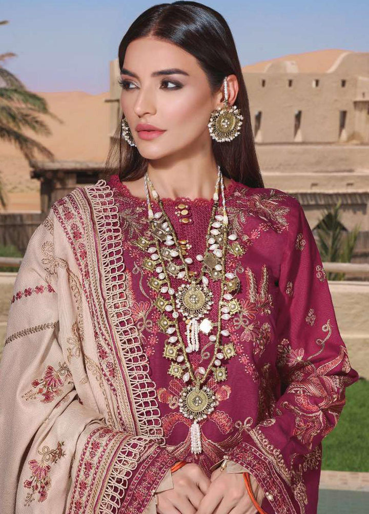 Elaf Embroidered Slub Khaddar Suits Unstitched 3 Piece EF22LW ELW-08 - Winter Collection