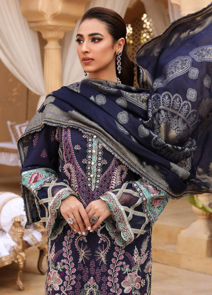 Elaf Embroidered Slub Khaddar Suits Unstitched 3 Piece EF22LW ELW-10-B - Winter Collection