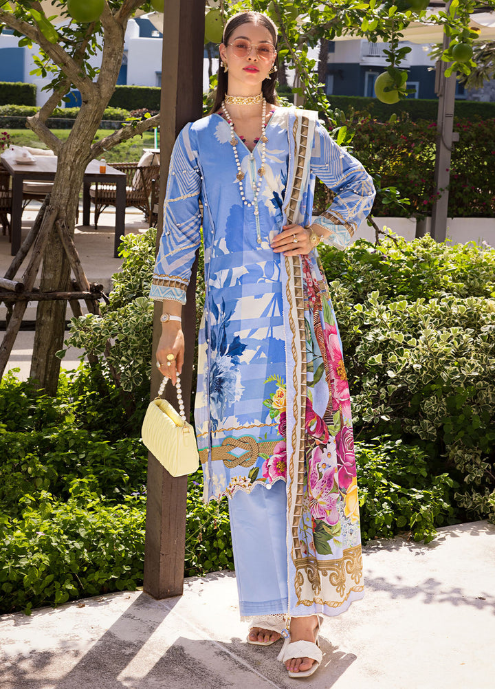 Elaf Printed Lawn Suits Unstitched 3 Piece EF24P EOP-01B Daris - Summer Collection