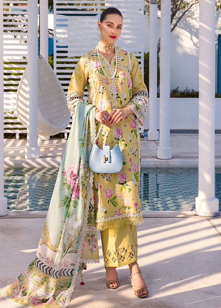 Elaf Printed Lawn Suits Unstitched 3 Piece EF24P EOP-02B Huahin Chic - Summer Collection