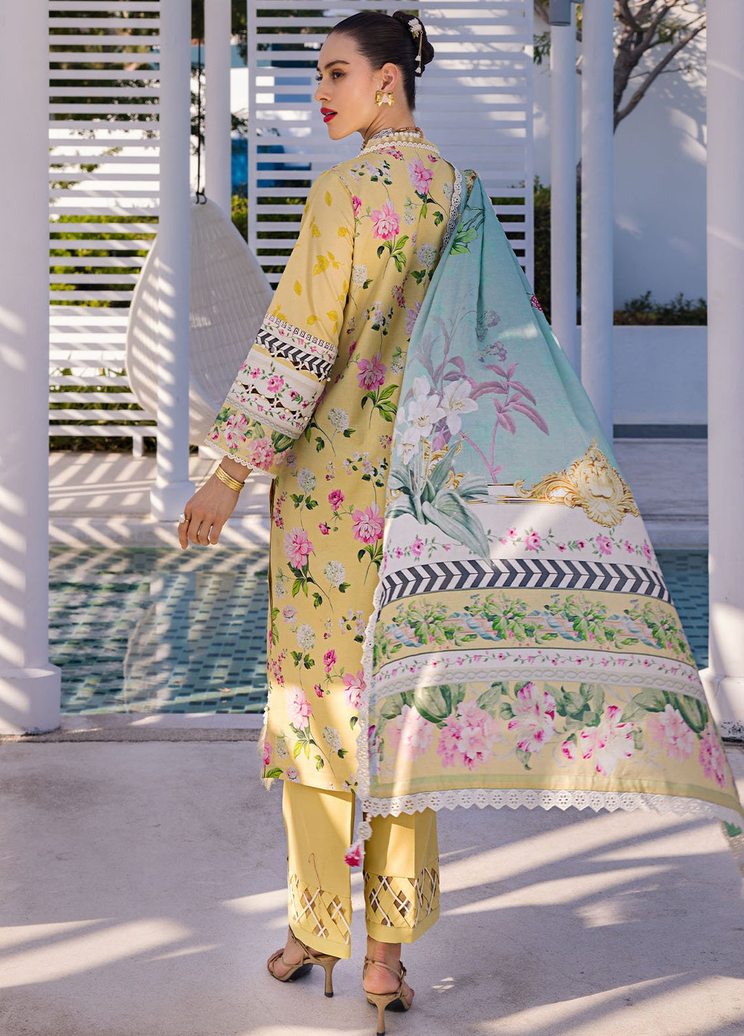 Elaf Printed Lawn Suits Unstitched 3 Piece EF24P EOP-02B Huahin Chic - Summer Collection
