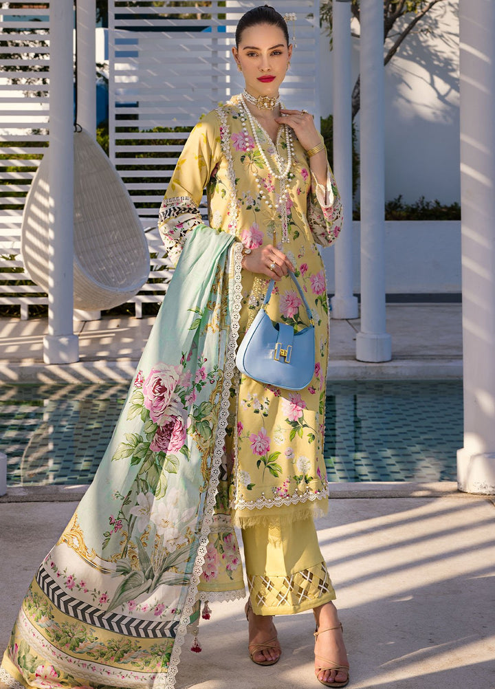Elaf Printed Lawn Suits Unstitched 3 Piece EF24P EOP-02B Huahin Chic - Summer Collection