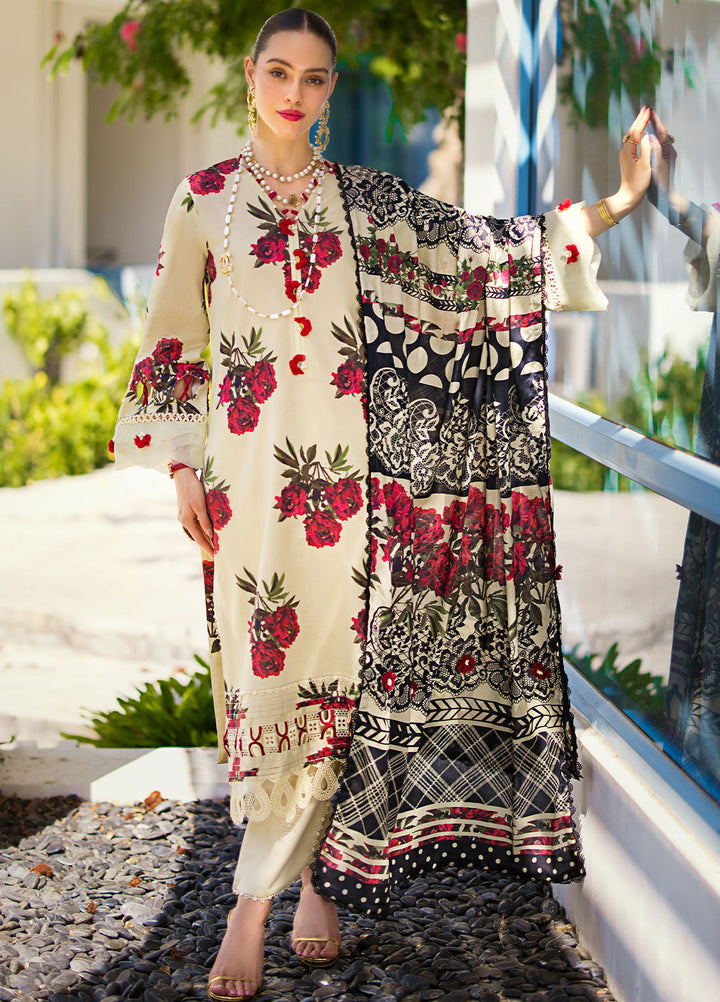 Elaf Printed Lawn Suits Unstitched 3 Piece EF24P EOP-03A Swan - Summer Collection