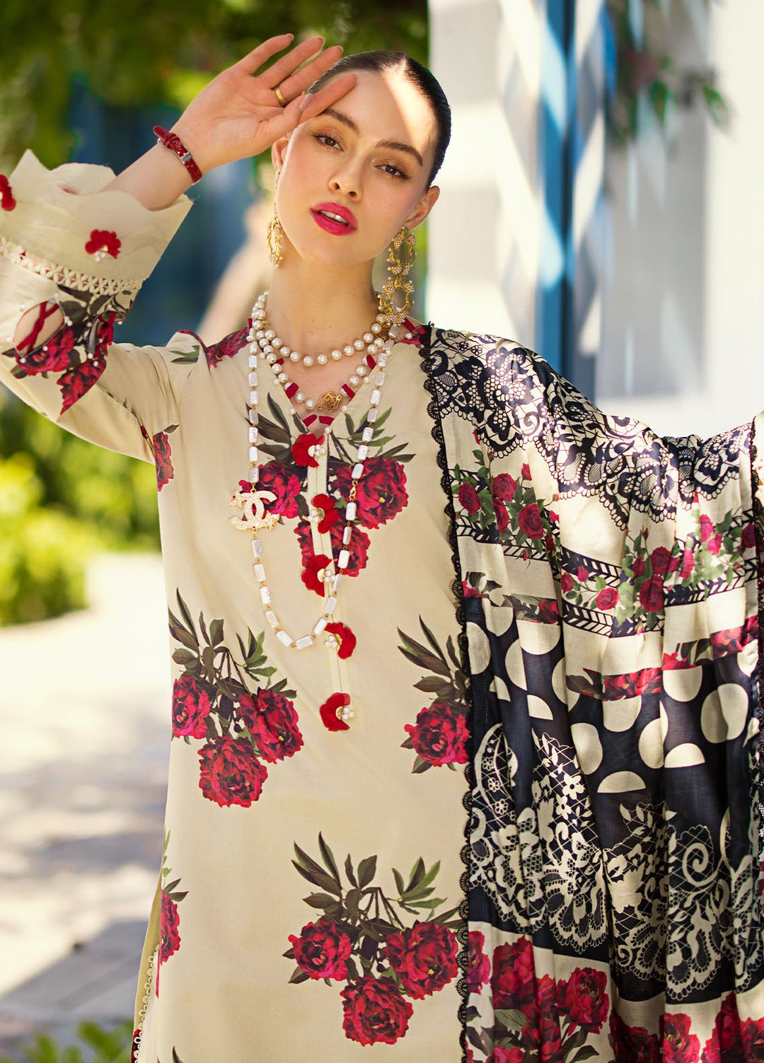 Elaf Printed Lawn Suits Unstitched 3 Piece EF24P EOP-03A Swan - Summer Collection