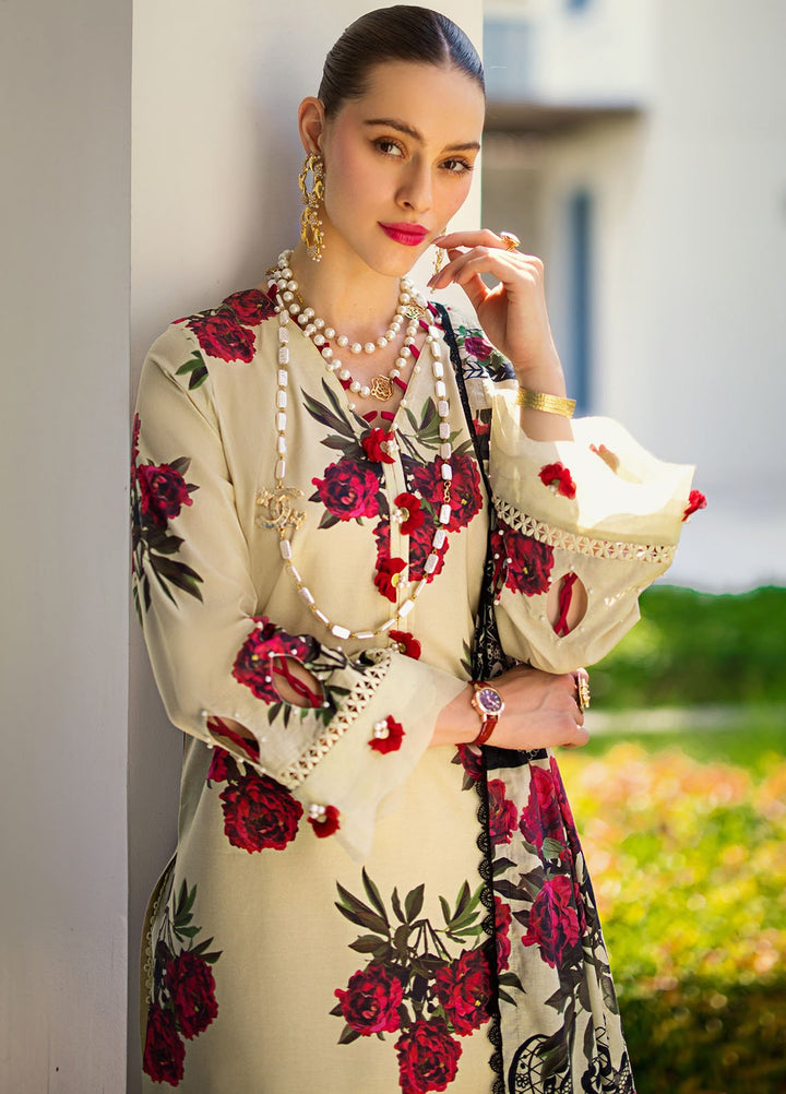 Elaf Printed Lawn Suits Unstitched 3 Piece EF24P EOP-03A Swan - Summer Collection