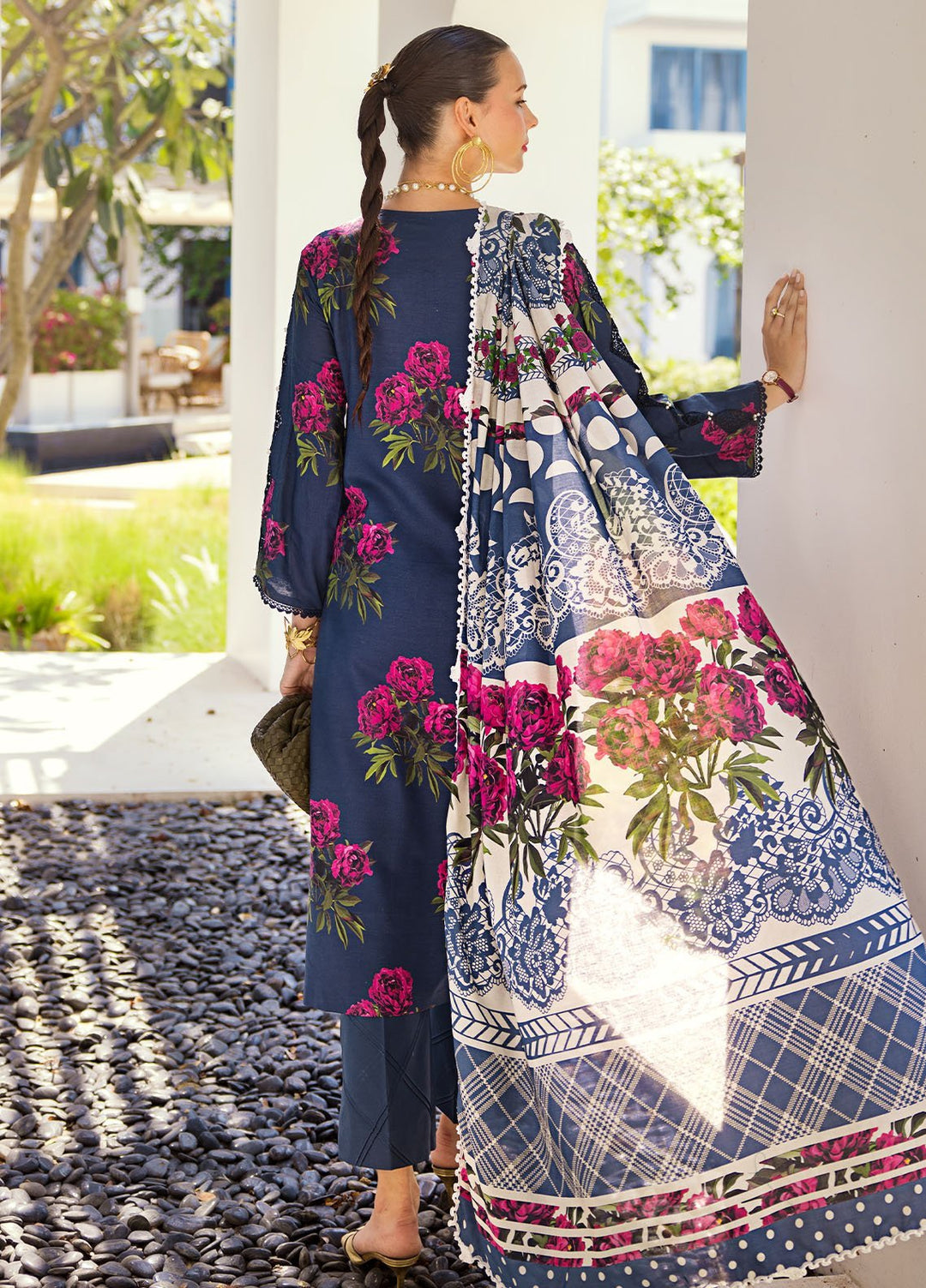 Elaf Printed Lawn Suits Unstitched 3 Piece EF24P EOP-03B Pattaya Poise - Summer Collection