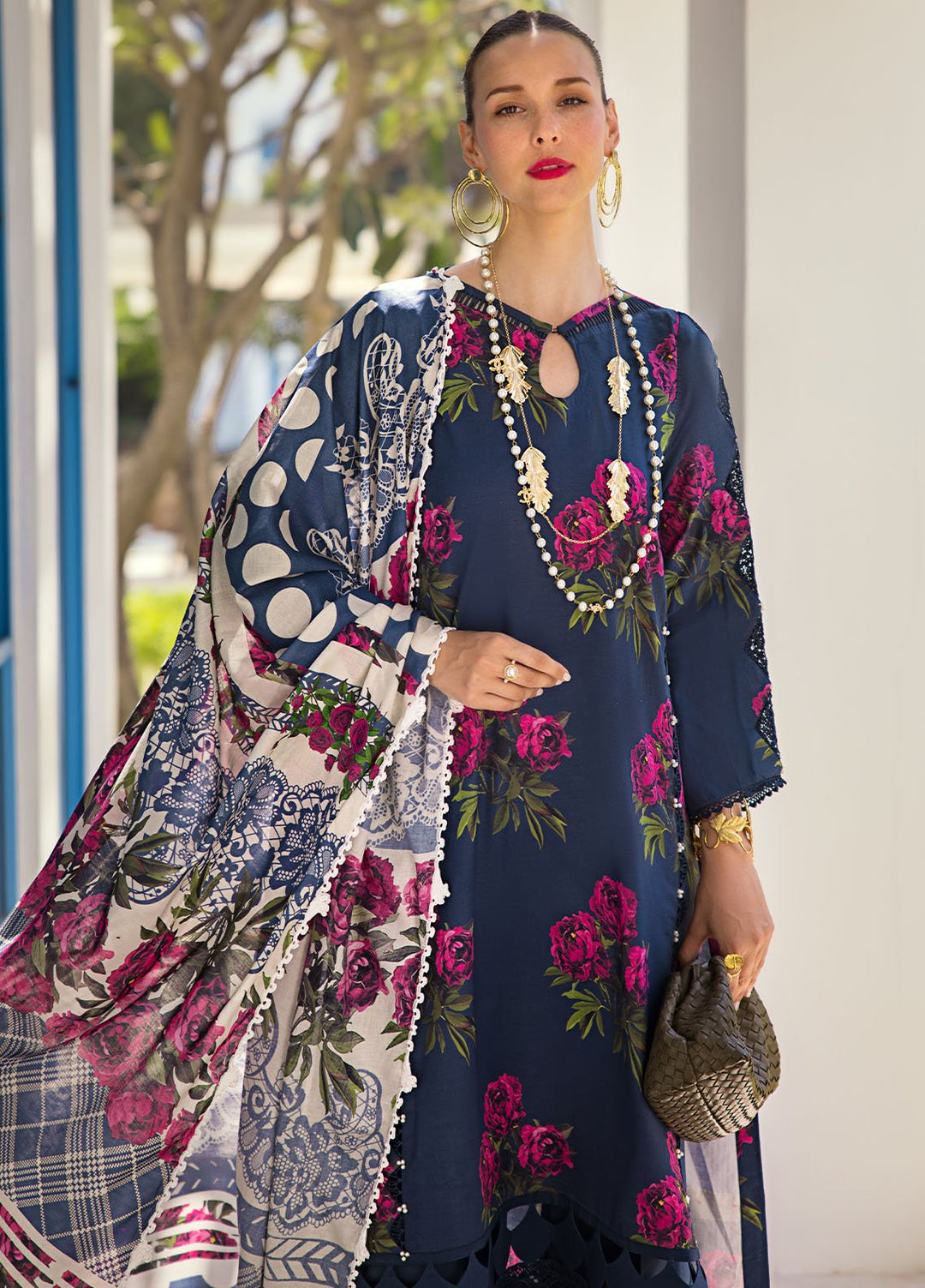 Elaf Printed Lawn Suits Unstitched 3 Piece EF24P EOP-03B Pattaya Poise - Summer Collection