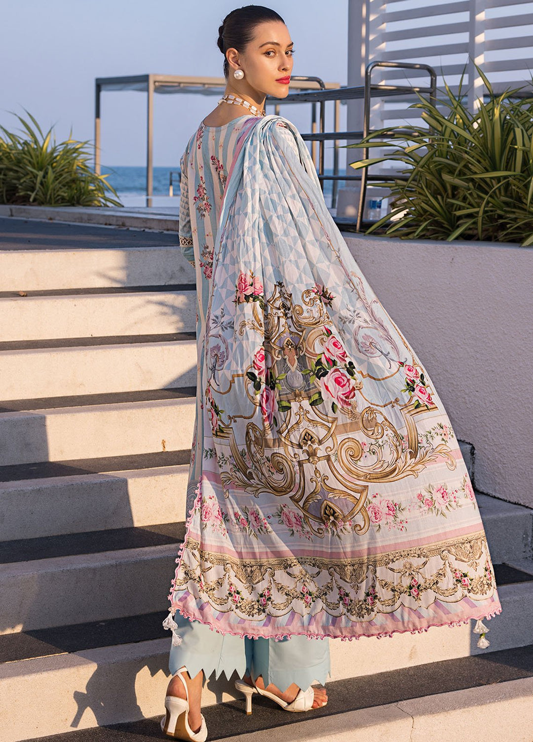 Elaf Printed Lawn Suits Unstitched 3 Piece EF24P EOP-04B Marlene - Summer Collection