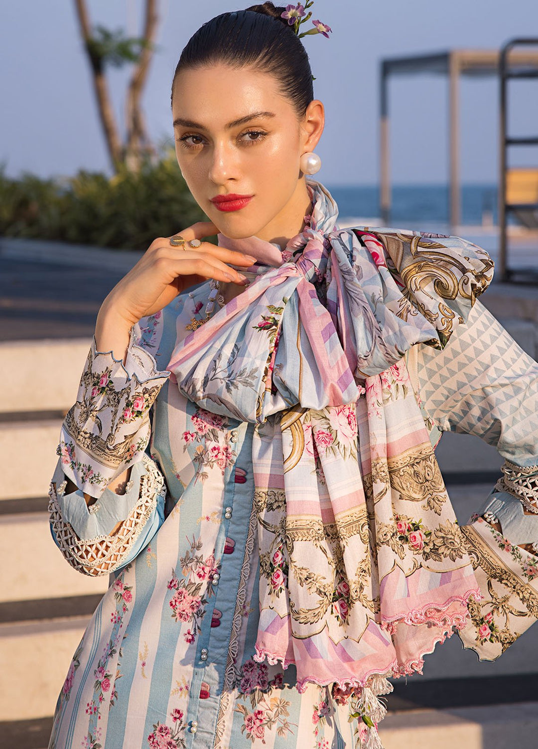 Elaf Printed Lawn Suits Unstitched 3 Piece EF24P EOP-04B Marlene - Summer Collection