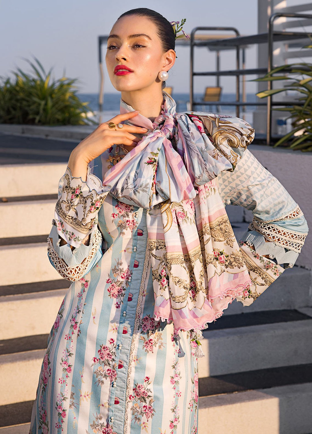 Elaf Printed Lawn Suits Unstitched 3 Piece EF24P EOP-04B Marlene - Summer Collection